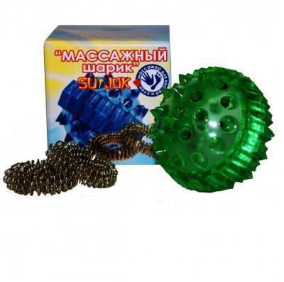 Массажный шарик Су Джок с двумя металлическими кольцевыми пружинами (в коробке) "Торг Лайнс" в магазине Склад Медтехники